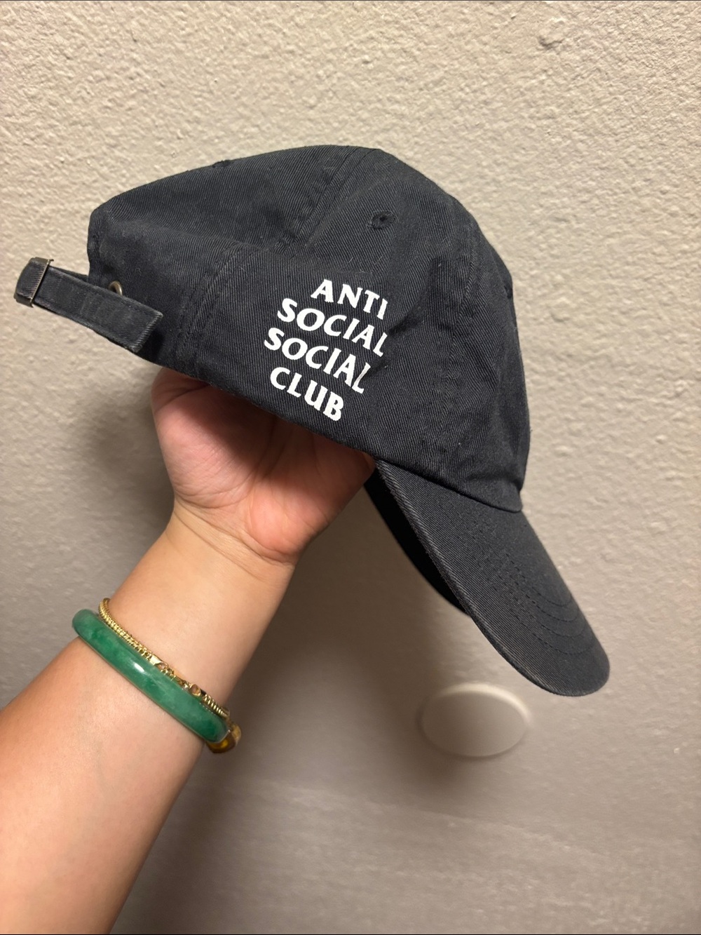 Anti Social Social Club Black Cap with White Logo